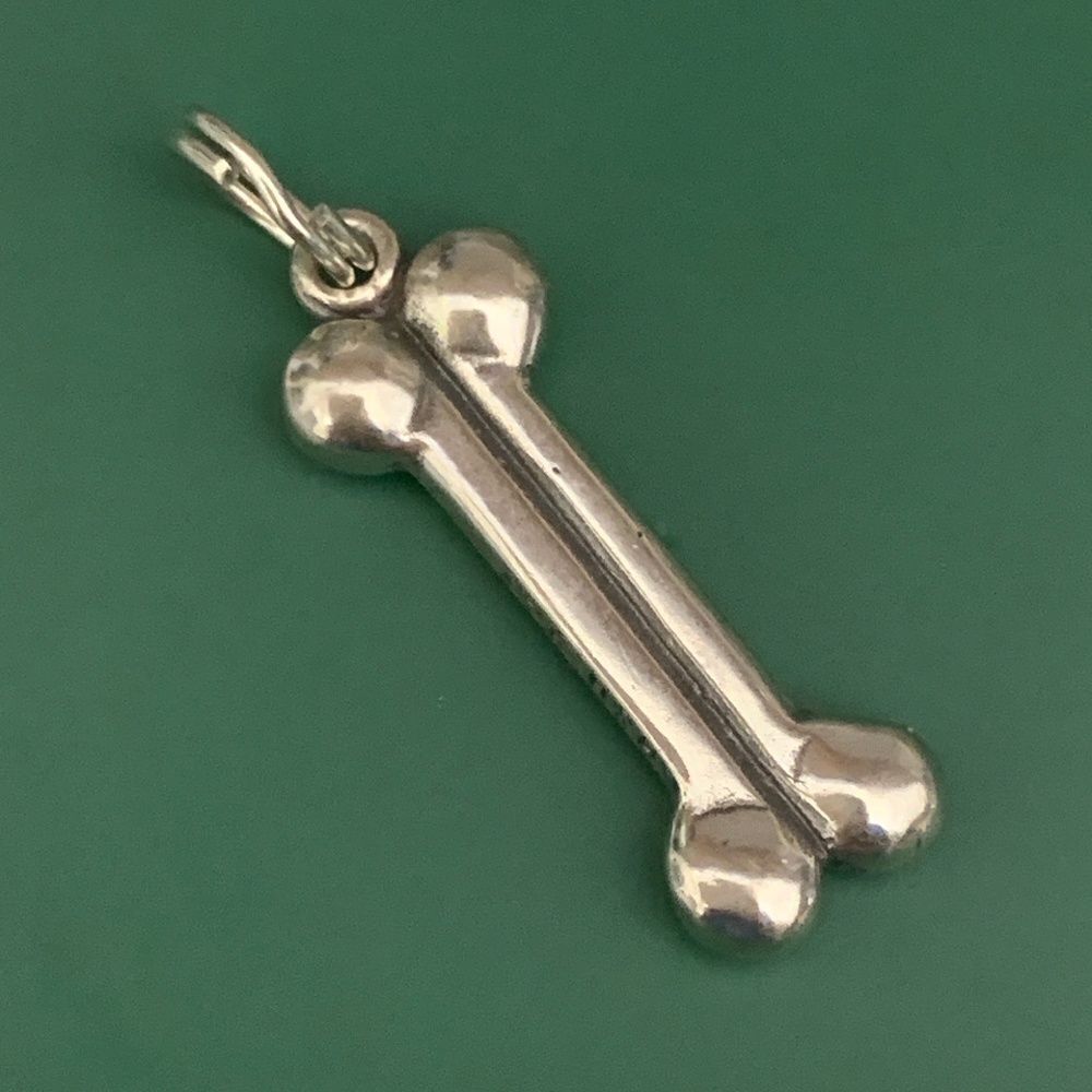 .925 Dog Bone Sterling Silver Jewelry Charm #dog